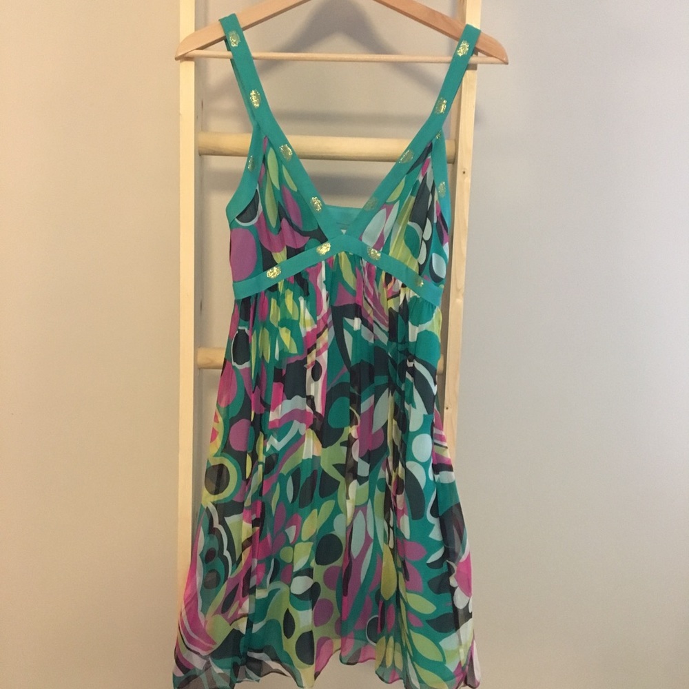 Milly Turquoise silk dress